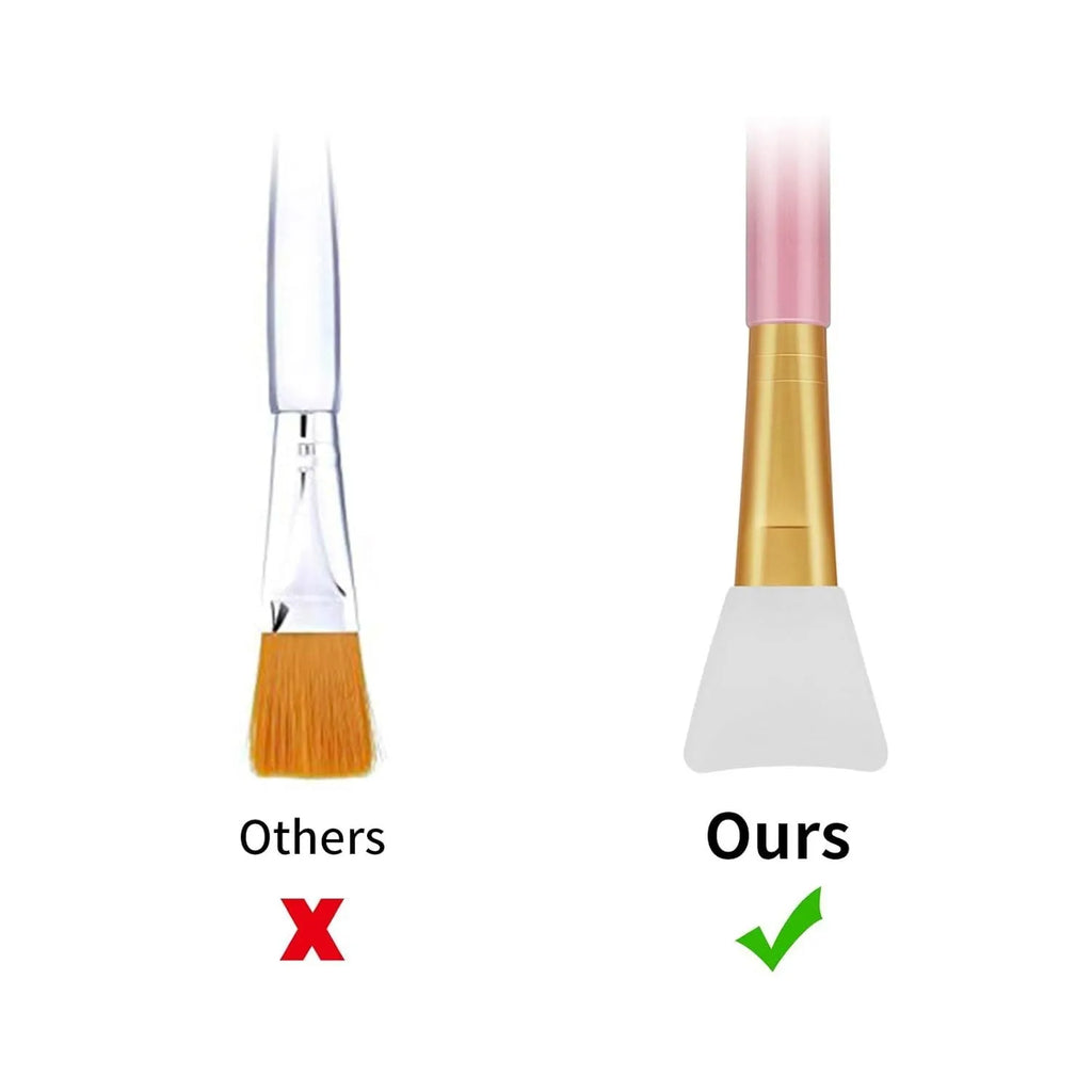 Reusable silicone face mask applicator spatula in six colour options on a clean surface