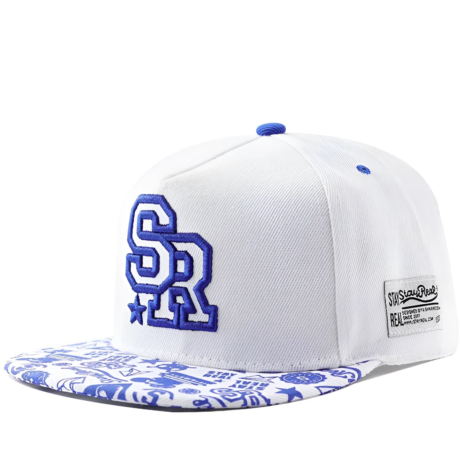 Cotton baseball cap with adjustable strap in black and white colour options