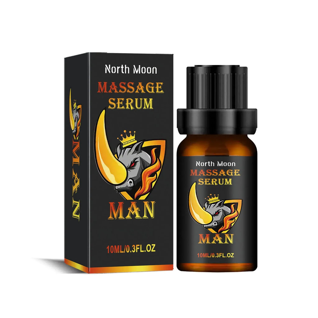10ml bottle of men's body care essential oil with ginger and jojoba for massage