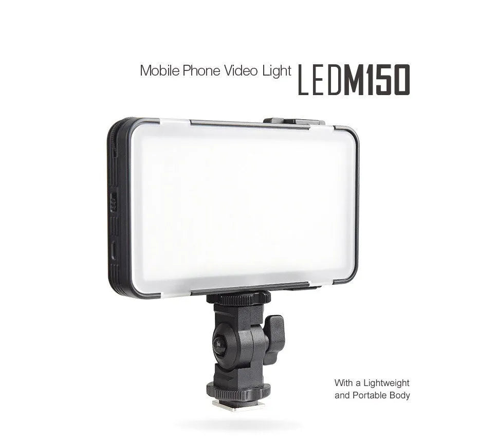 Shenniu M150 ultra-thin LED video light for mobile phones with 150 LED beads and 5600K colour temperature