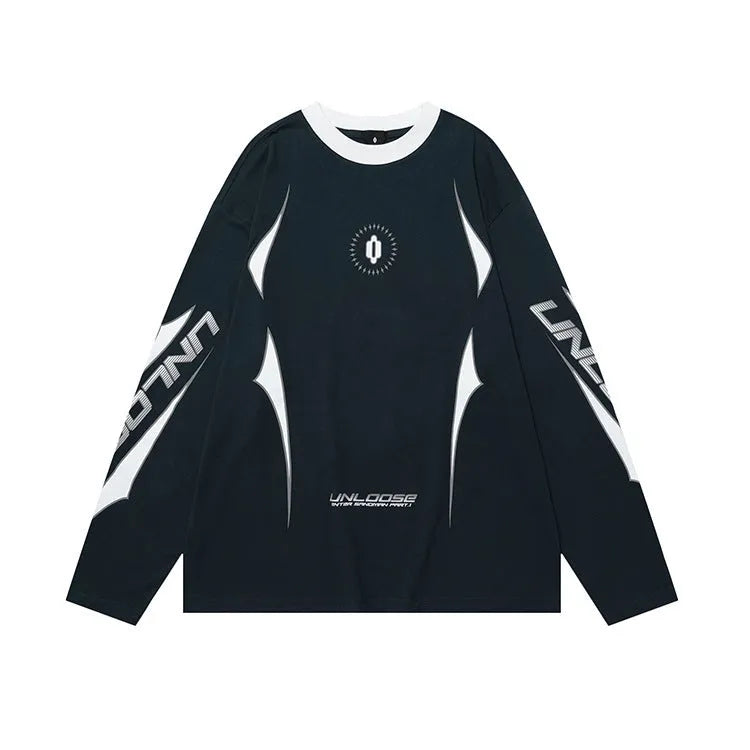 Grey cotton drop shoulder sweatshirt with round neck and long sleeves