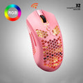 Free Wolf X2 wireless gaming mouse in black with RGB lighting, showing ergonomic shape and side buttons.