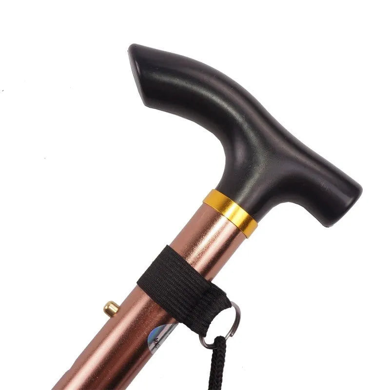 Aluminium folding walking cane with adjustable height and non-slip rubber tip