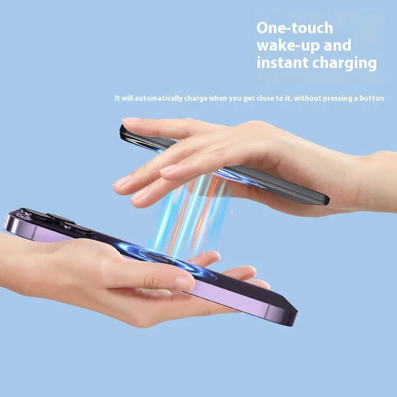 Ultra-thin magnetic power bank with alloy shell in four colour options