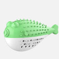 Silicone fish-shaped cat chew toy in blue colour measuring 12.2cm long