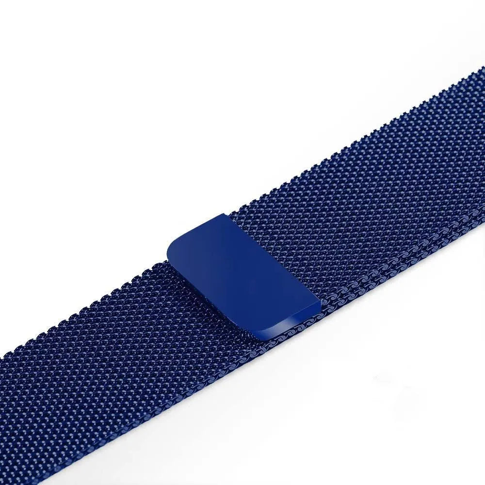 Stainless steel watch strap showing silver and black colour options with measurement indicators