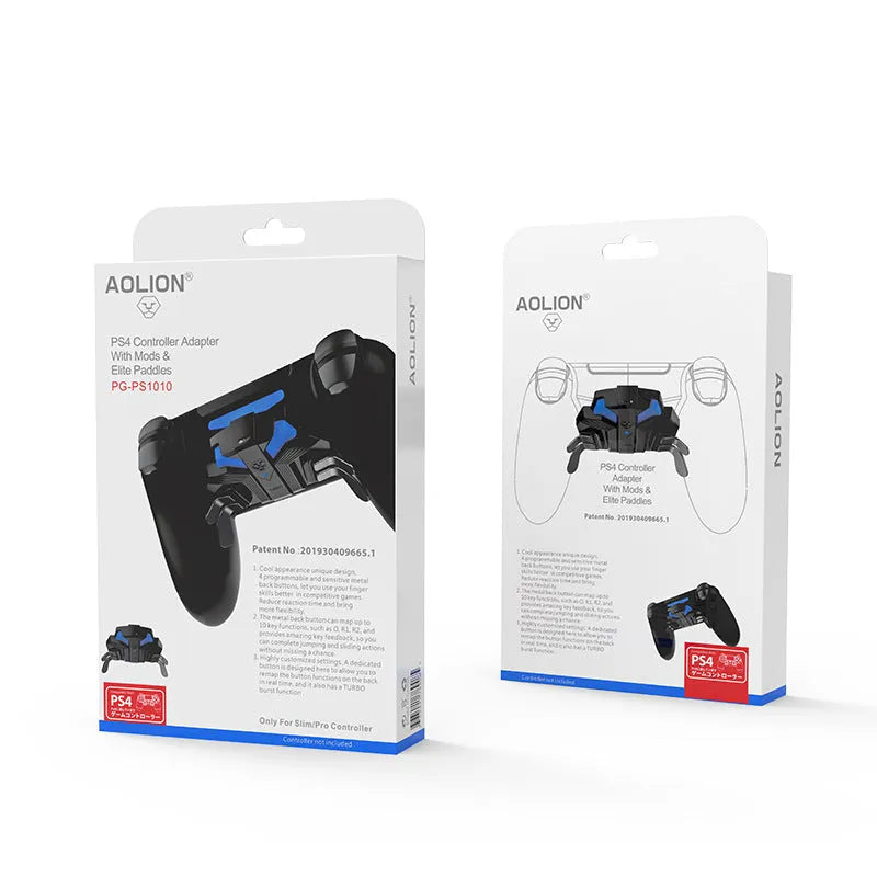 Black PS4 controller back button attachment with 3-metre USB cable for PS4 SLIM PRO controllers