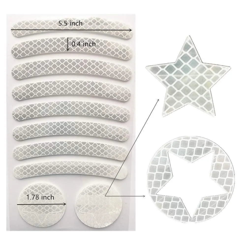 Bicycle reflective safety tape with grid pattern in multiple colour options measuring 11.5 by 21 centimetres
