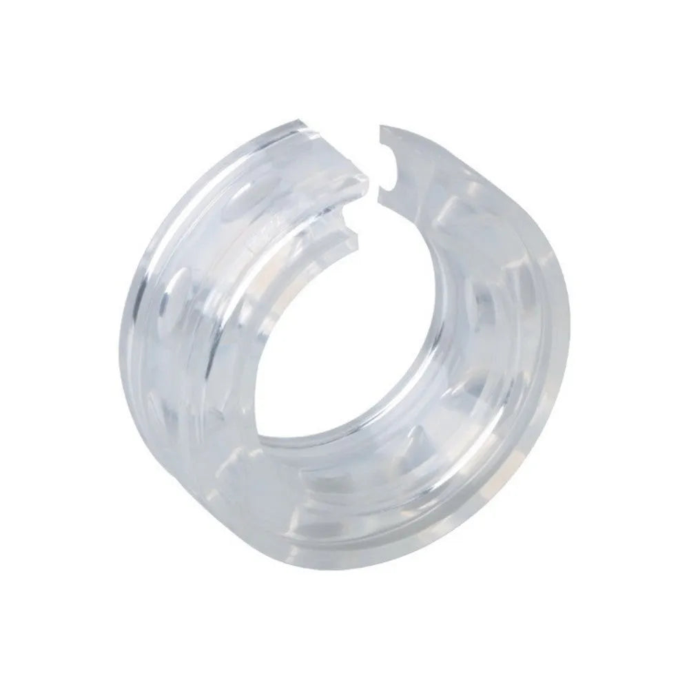 Transparent rubber spring shock absorber buffer for car suspension modification showing coil fitment