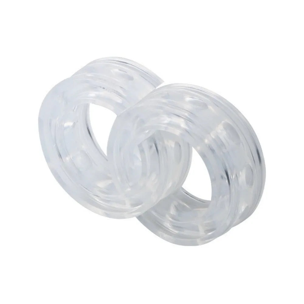 Transparent rubber spring shock absorber buffer for car suspension modification showing coil fitment