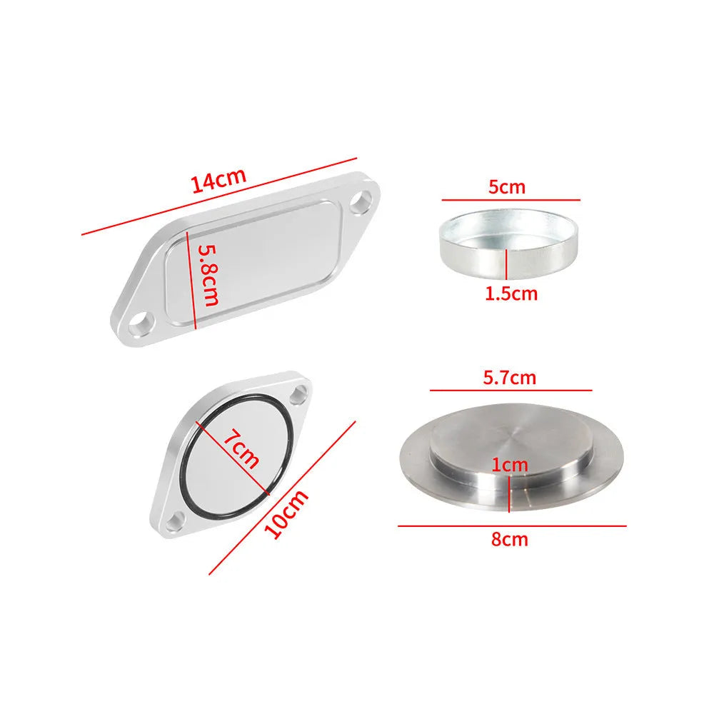 Silver aluminium alloy automotive valve cover replacement set