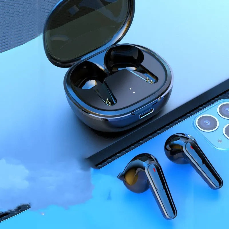 Black PRO30 Bluetooth in-ear headset with active noise reduction on a dark background.