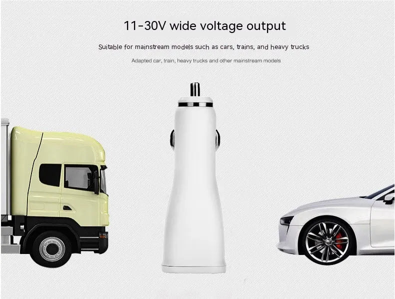 QC30 single port USB car fast charger with white finish and QC2.0 technology