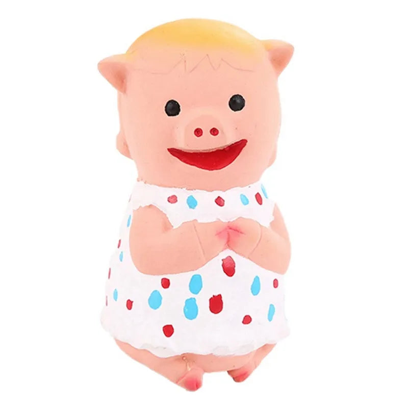 Latex sounding cartoon pet toy in dairy cow design with squeaker, white with black patches