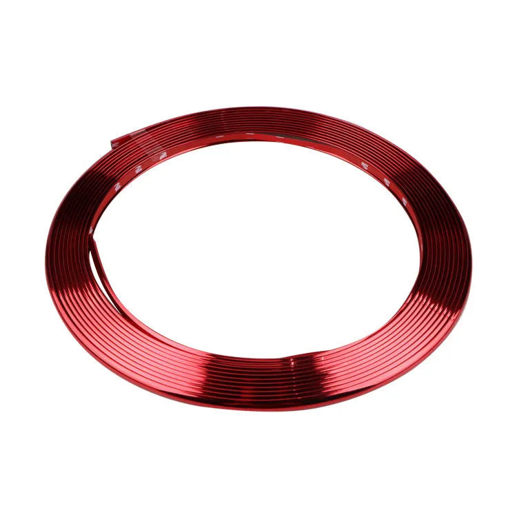 Electroplated purple PVC wheel rim protector strip on 8-metre roll for car wheel guard application