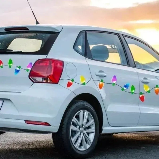 Christmas magnetic light bulb reflective set with 24 bulbs and 12 wires for car and refrigerator decoration