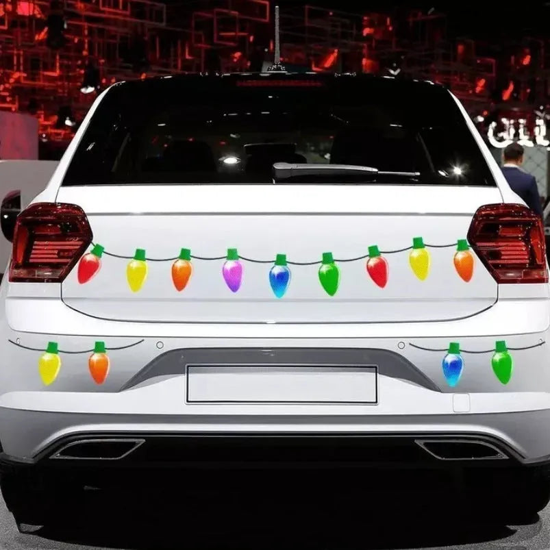 Christmas magnetic light bulb reflective set with 24 bulbs and 12 wires for car and refrigerator decoration