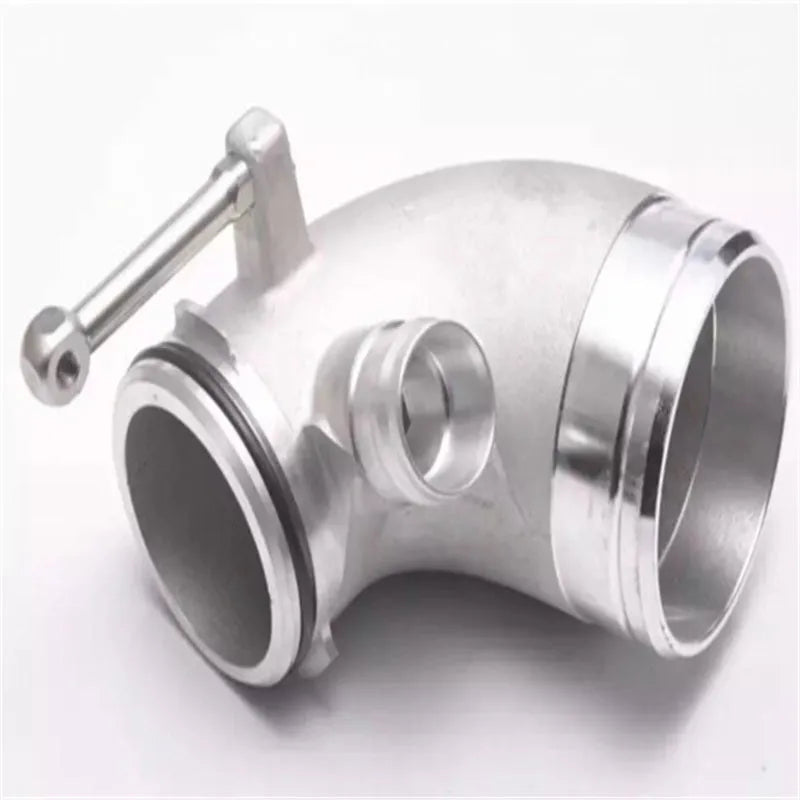 Aluminium alloy 90-degree turbine pipe elbow for automotive lateral engine turbo systems