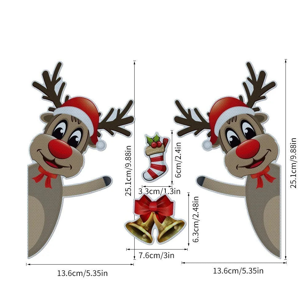 Christmas elk bell magnetic luminous reflective bumper stickers for car decoration in YFC002 colour