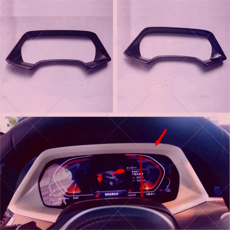 ABS plastic dashboard decorative frame for BMW X5L in carbon fibre and peach wood finishes