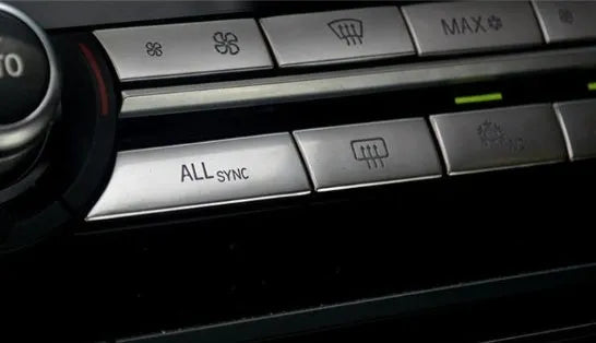 Silver car air conditioning control panel replacement buttons and CD digital button stickers set