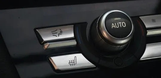 Silver car air conditioning control panel replacement buttons and CD digital button stickers set