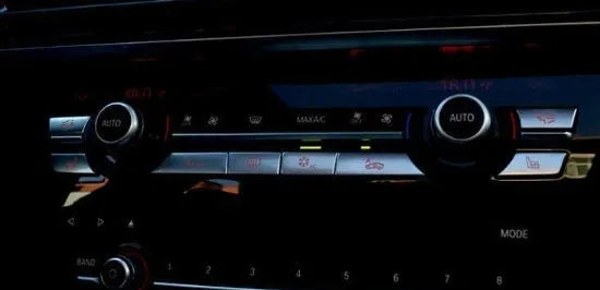 Silver car air conditioning control panel replacement buttons and CD digital button stickers set