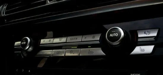 Silver car air conditioning control panel replacement buttons and CD digital button stickers set
