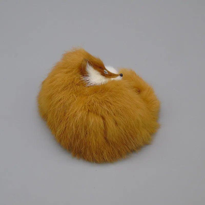 Artificial white fox fur handicraft decoration measuring 15cm with red and yellow colour options