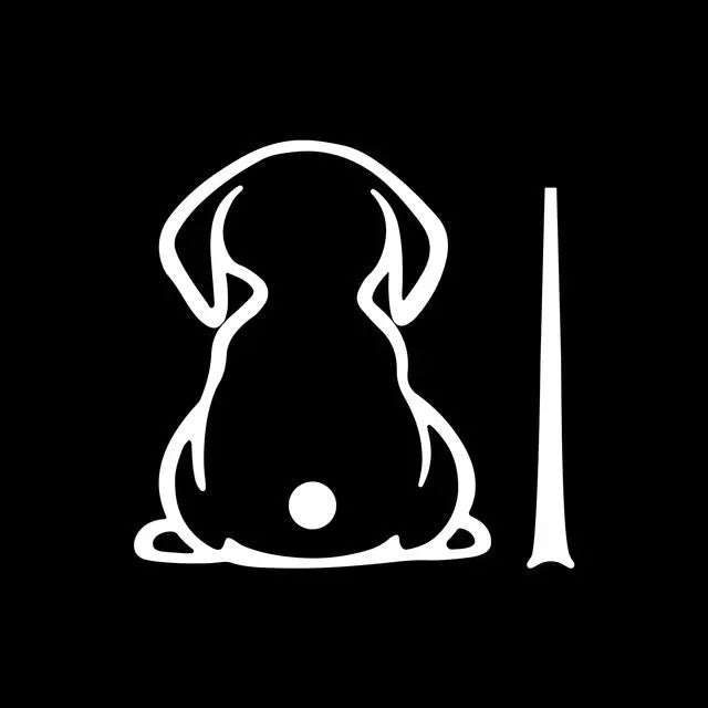Wiper back shadow dog car sticker with cartoon cat pattern on a car rear window