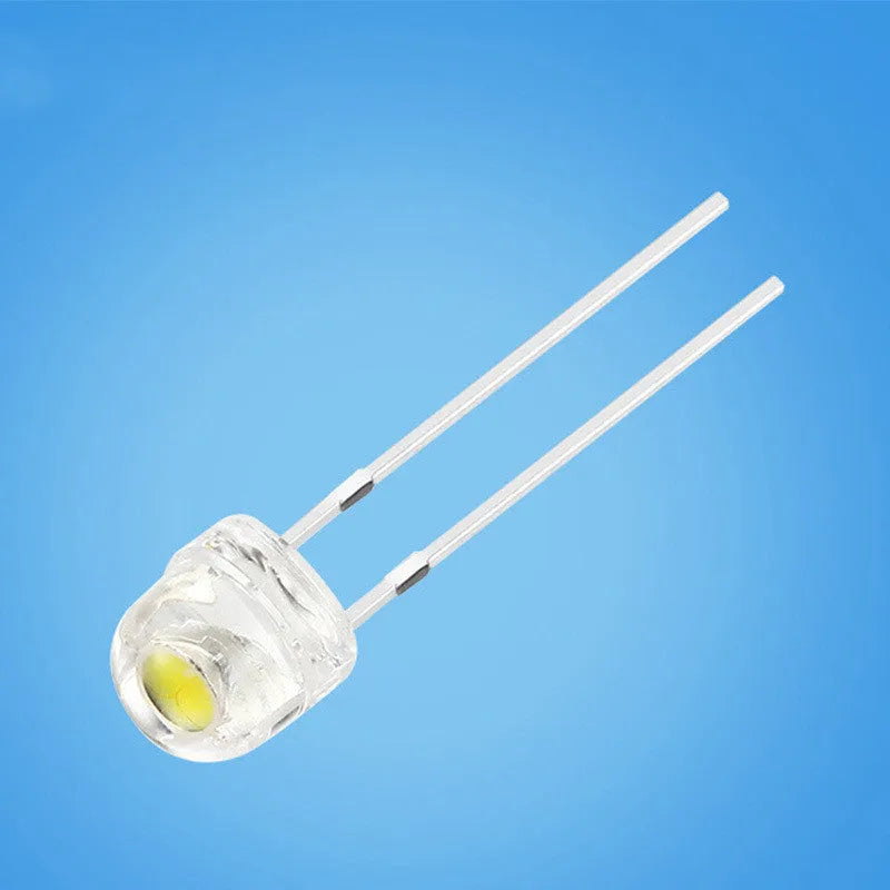 High brightness F5 straw hat white light emitting diode lamp bead with two metal leads