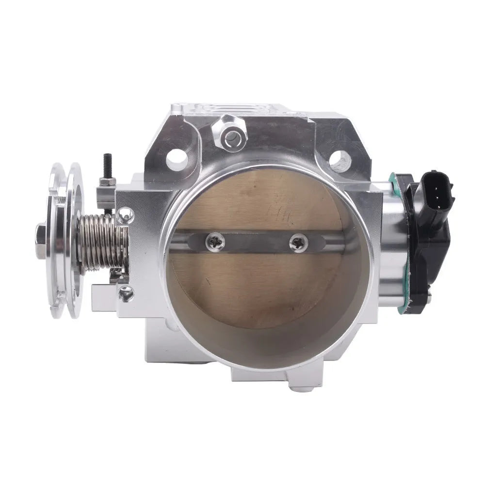 Aluminium throttle body for Honda K20A engine, showing 70mm bore, in black or silver finish