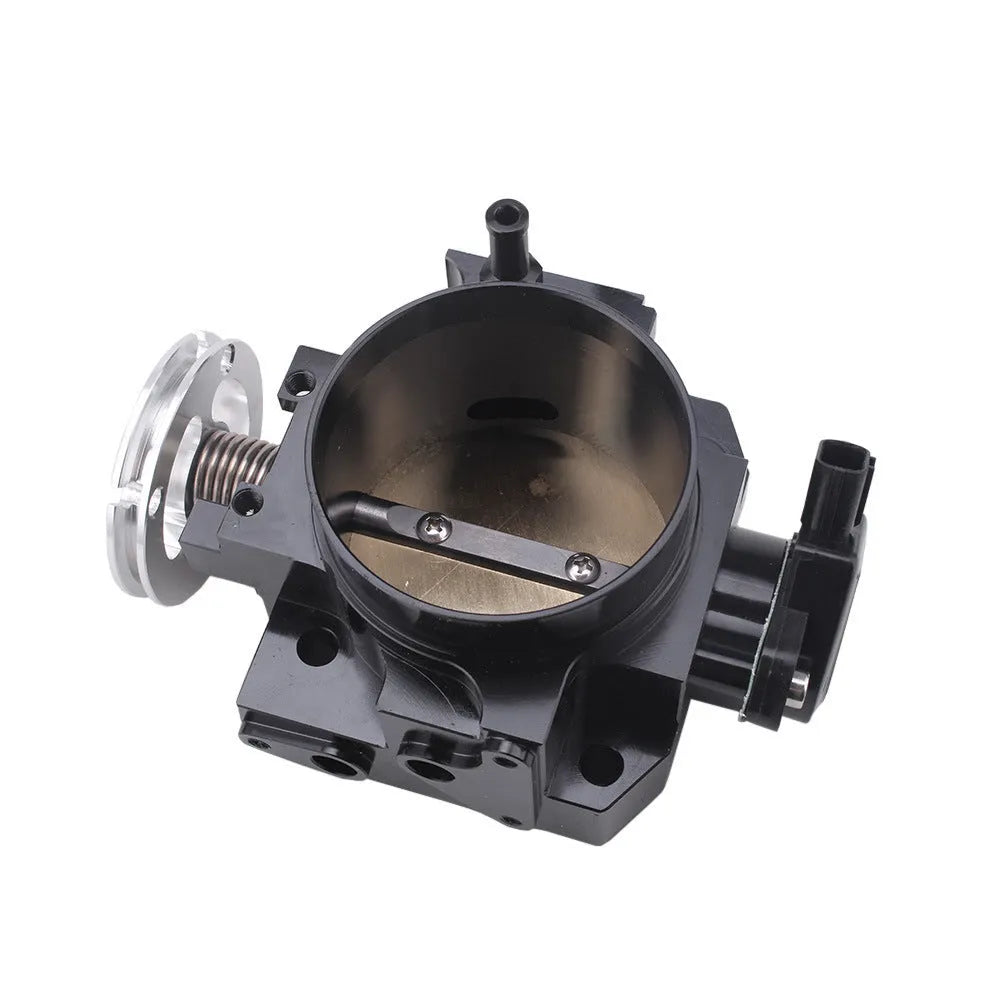 Aluminium throttle body for Honda K20A engine, showing 70mm bore, in black or silver finish