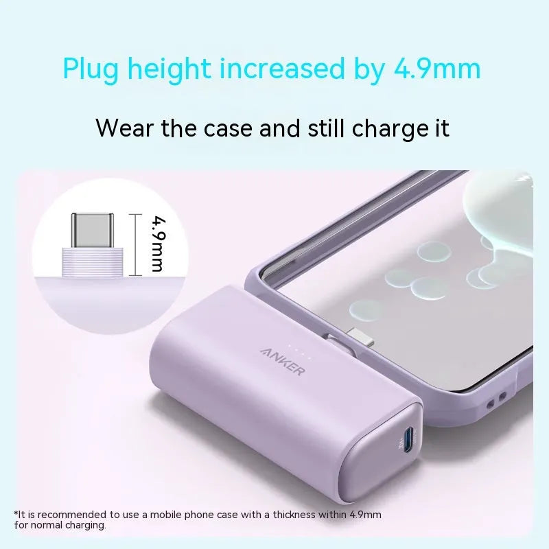 Capsule A1653 small plastic power bank in choice of colours showing foldable Type C connector.