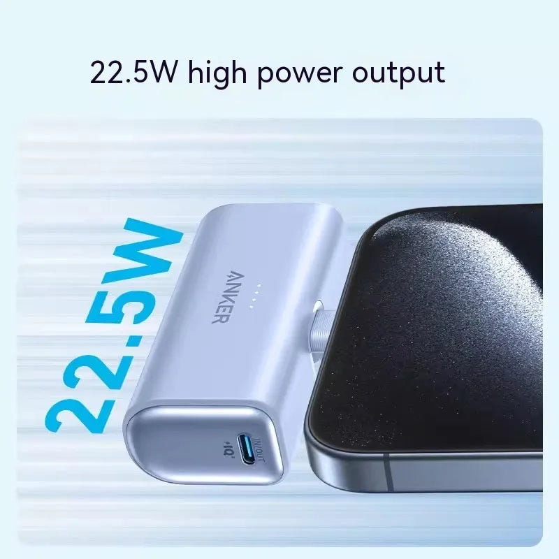 Capsule A1653 small plastic power bank in choice of colours showing foldable Type C connector.