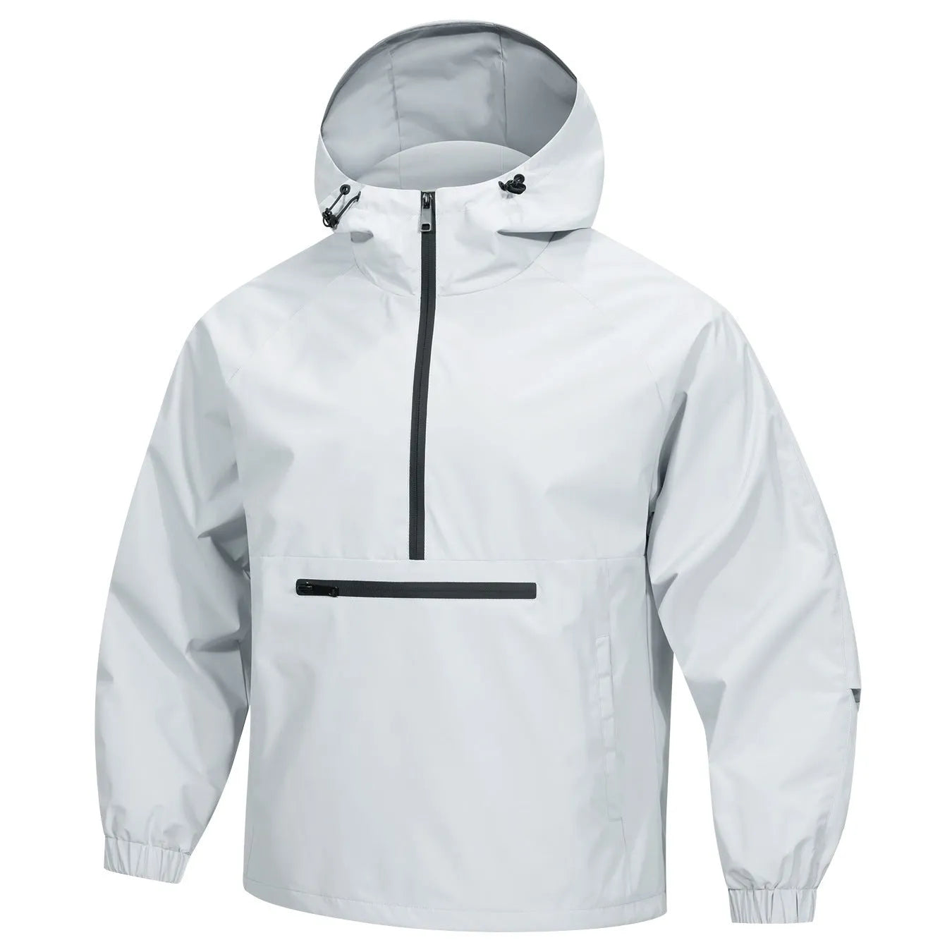 Men's loose half-zip hooded corduroy sweater jacket in Korean style with rabbit fur composition