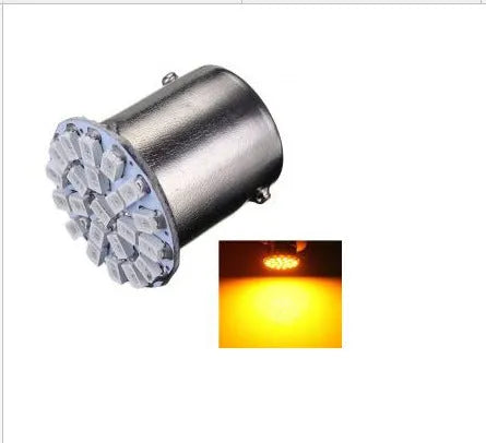 22-LED white car brake light turn signal lamp with 1156/1157 base, universal fit, 12V