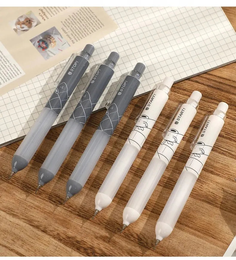 Automatic pencil with cloud grip design in black or white colour, 0.5mm HB lead for writing