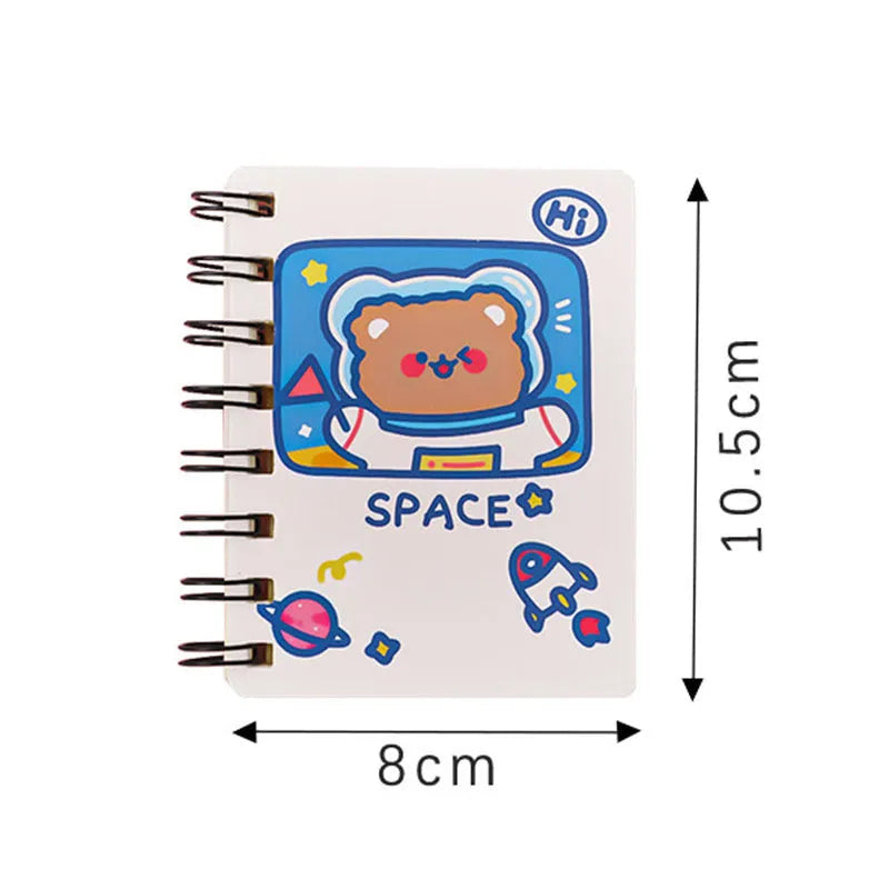 Astronaut series pocket flipper notebook in 10.5cm by 8cm size showing one of four cover design options.