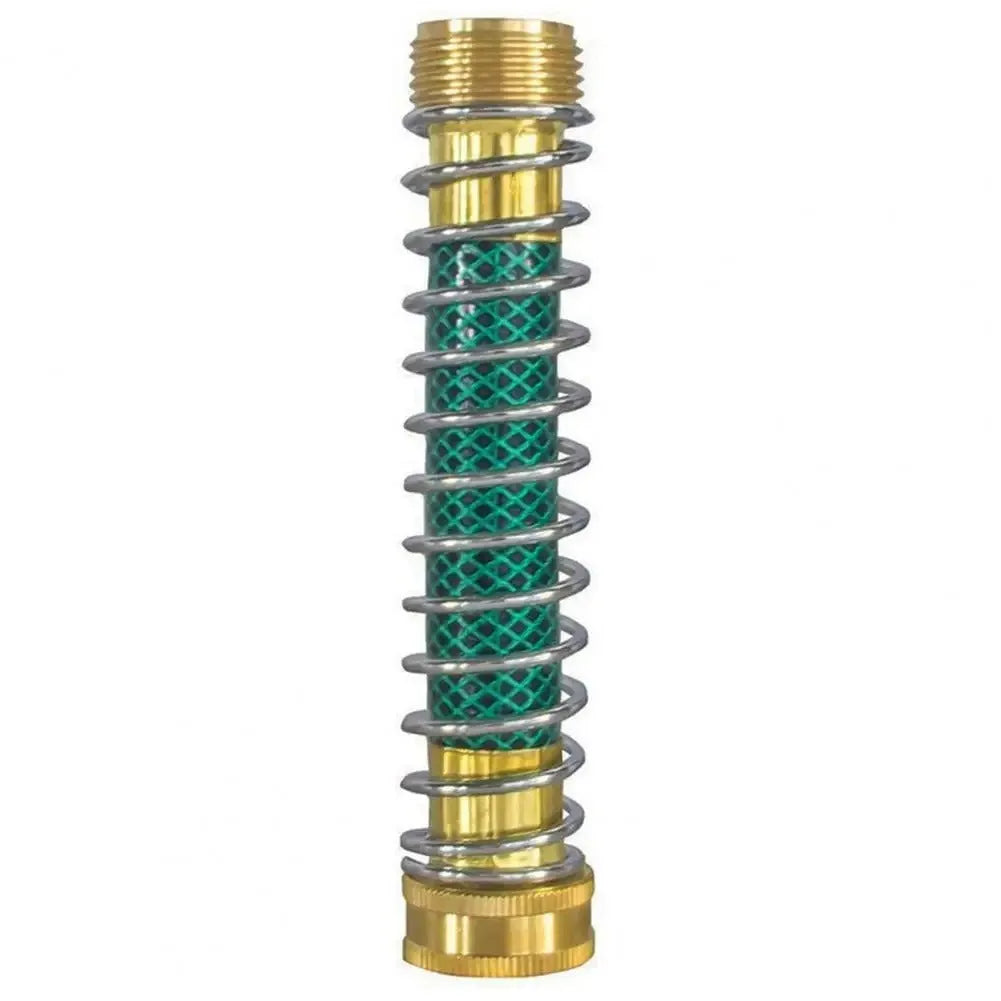 15 cm garden spring hose connector with brass threaded joint and spiral spring for pipe protection