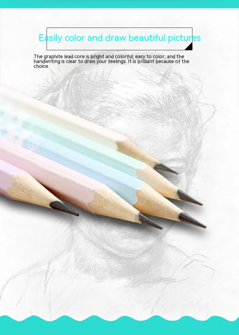 Basswood hexagonal thermal transfer pencil with wooden shell and HB graphite refill