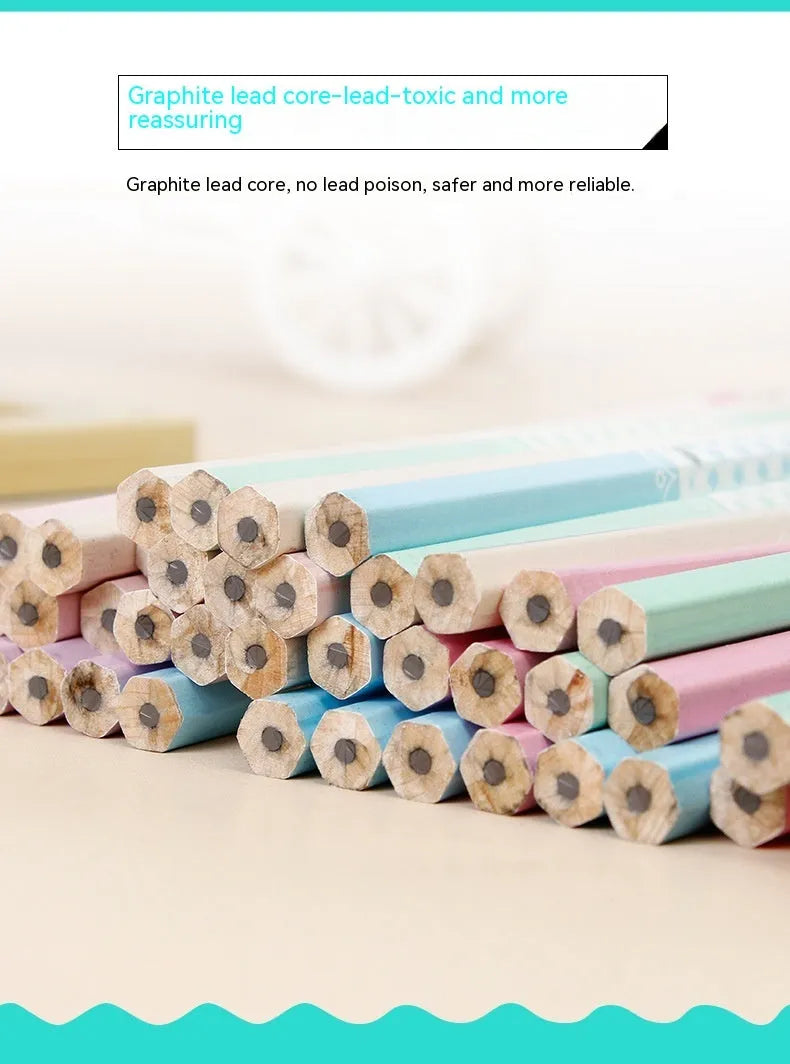 Basswood hexagonal thermal transfer pencil with wooden shell and HB graphite refill