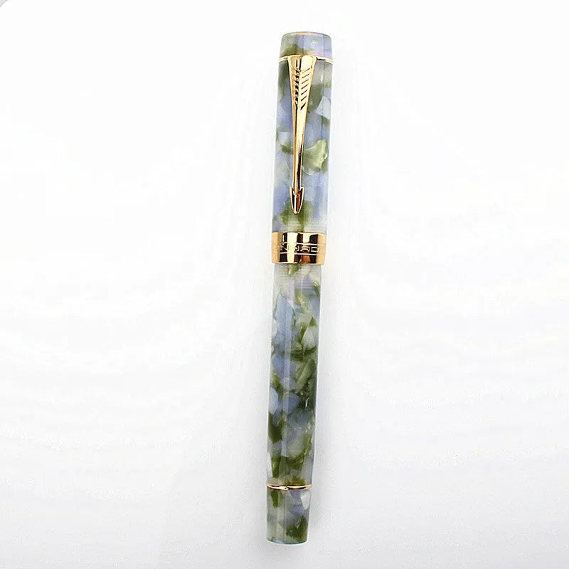 Deep Bath Green metal pen showing tip options: 0.5mm, 0.7mm, and 1.0mm nibs.