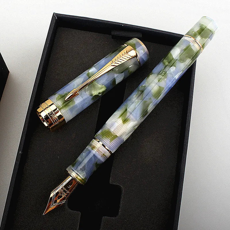 Deep Bath Green metal pen showing tip options: 0.5mm, 0.7mm, and 1.0mm nibs.
