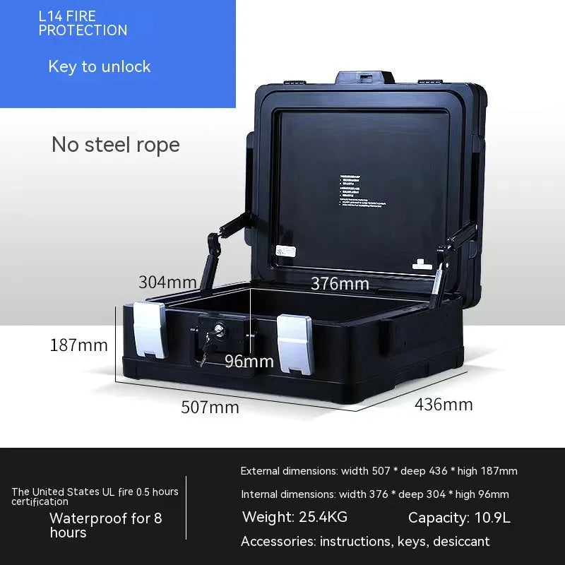 Portable mechanical combination safe with steel construction for document security