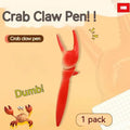 Crab-shaped ballpoint pen showing pressable can clip mechanism on side