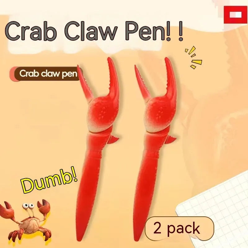 Crab-shaped ballpoint pen showing pressable can clip mechanism on side