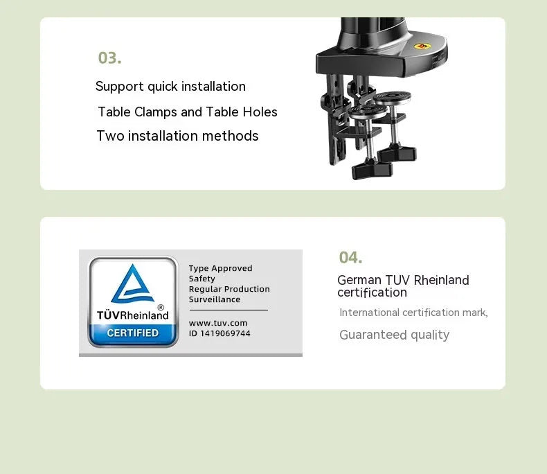 Dual screen monitor mounting bracket with VESA compatibility for 75-100mm patterns and lifting height adjustment
