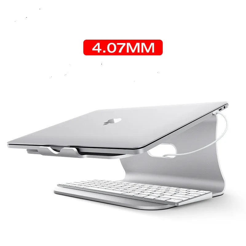 Aluminium alloy notebook cooling bracket with rotary adjustable design in silver stripe pattern