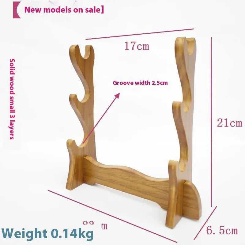Chinese style handmade wooden wall bracket with multiple display layers for ornament storage